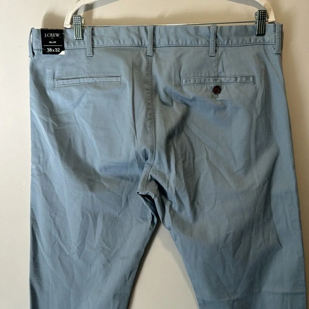 NWT J. Crew Men's 38x32 Straight-fit flex Chino Pant‎ Blue H3167 Casual Office